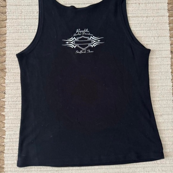 Harley-‎ Davidson Women Sleeveless Black Tank Top Floral Logo XL - Picture 2 of 6